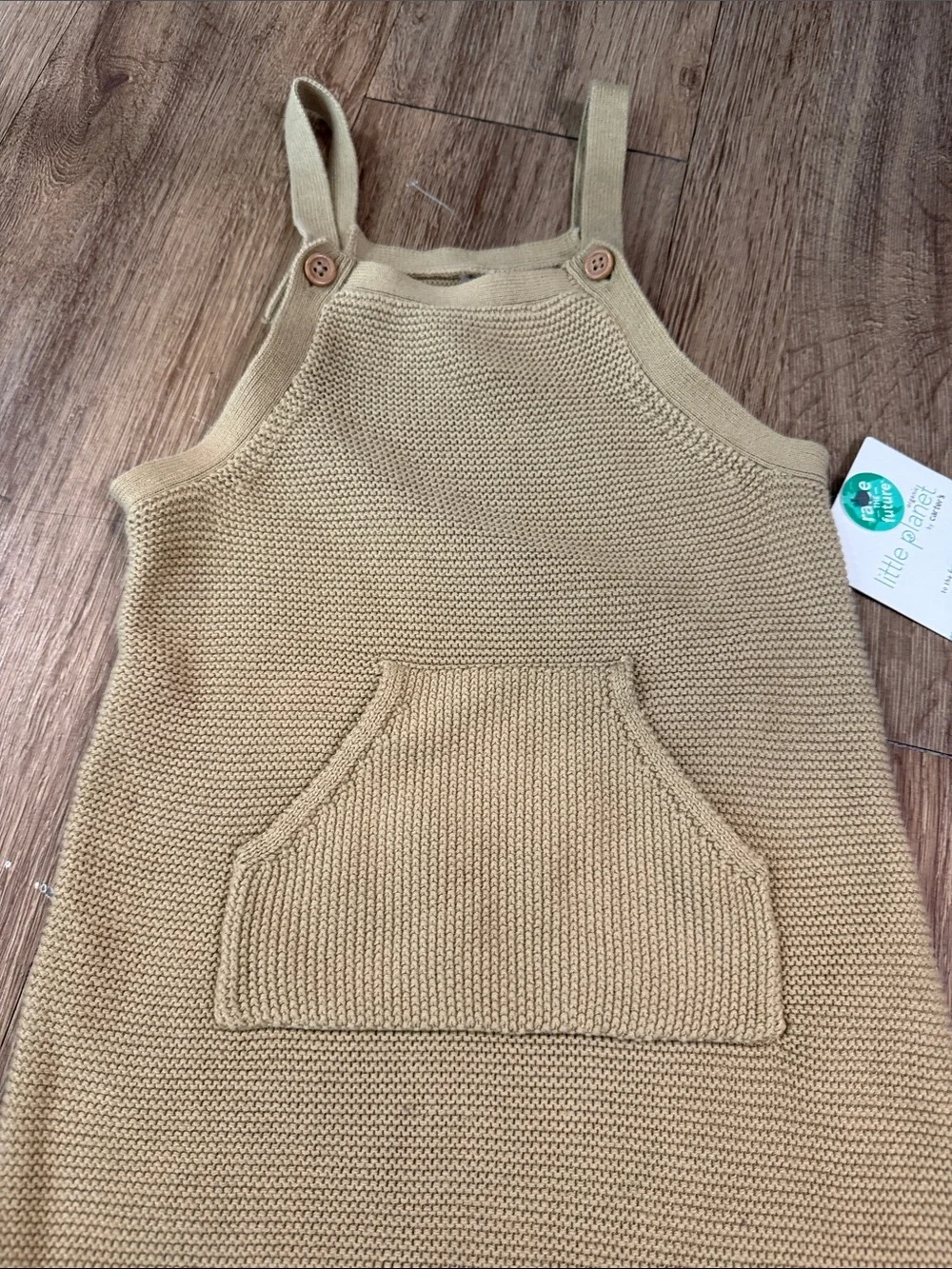 Organic Little Planet Cream Knit Strap Romper 24 months